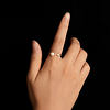 Natural Pearl Moissanite Adjustable Ring