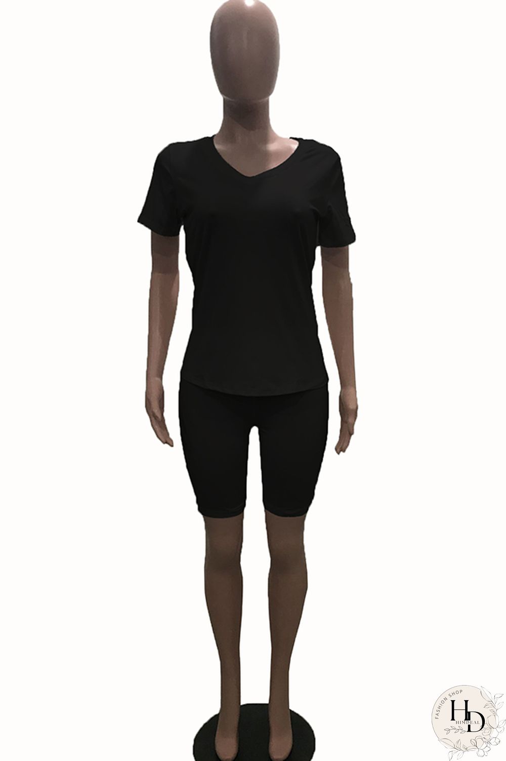 Yellow knit Casual Patchwork Two Piece Suits Solid pencil Short Sleeve