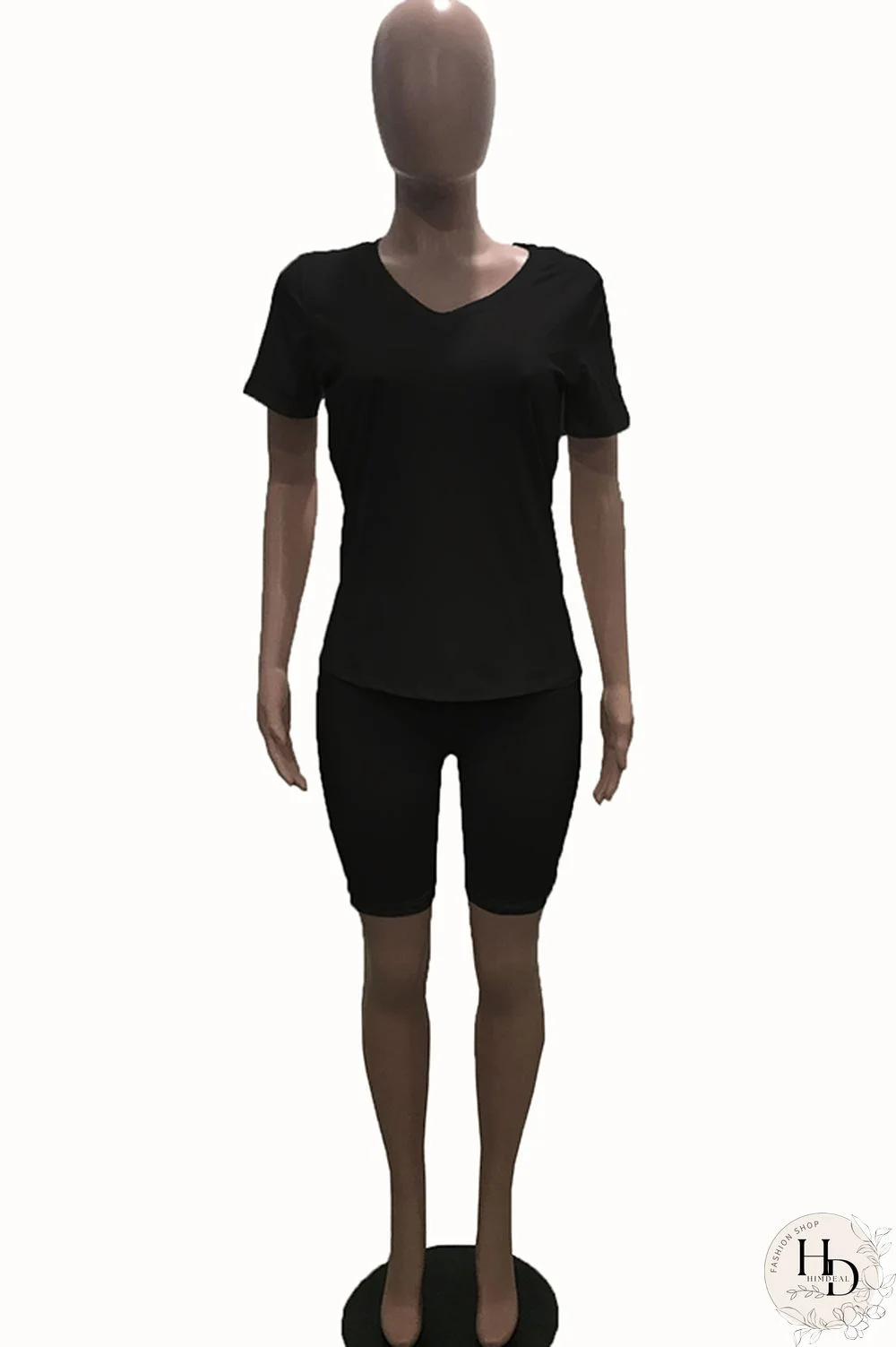 Yellow knit Casual Patchwork Two Piece Suits Solid pencil Short Sleeve