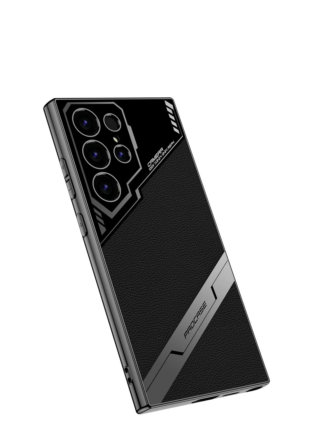 Suitable for S24/23 electroplated plain leather holder mobile phone protective case