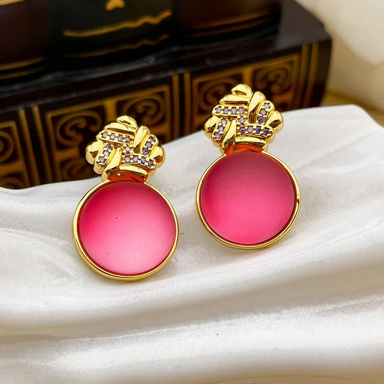 Light luxury matte crystal personalized earrings
