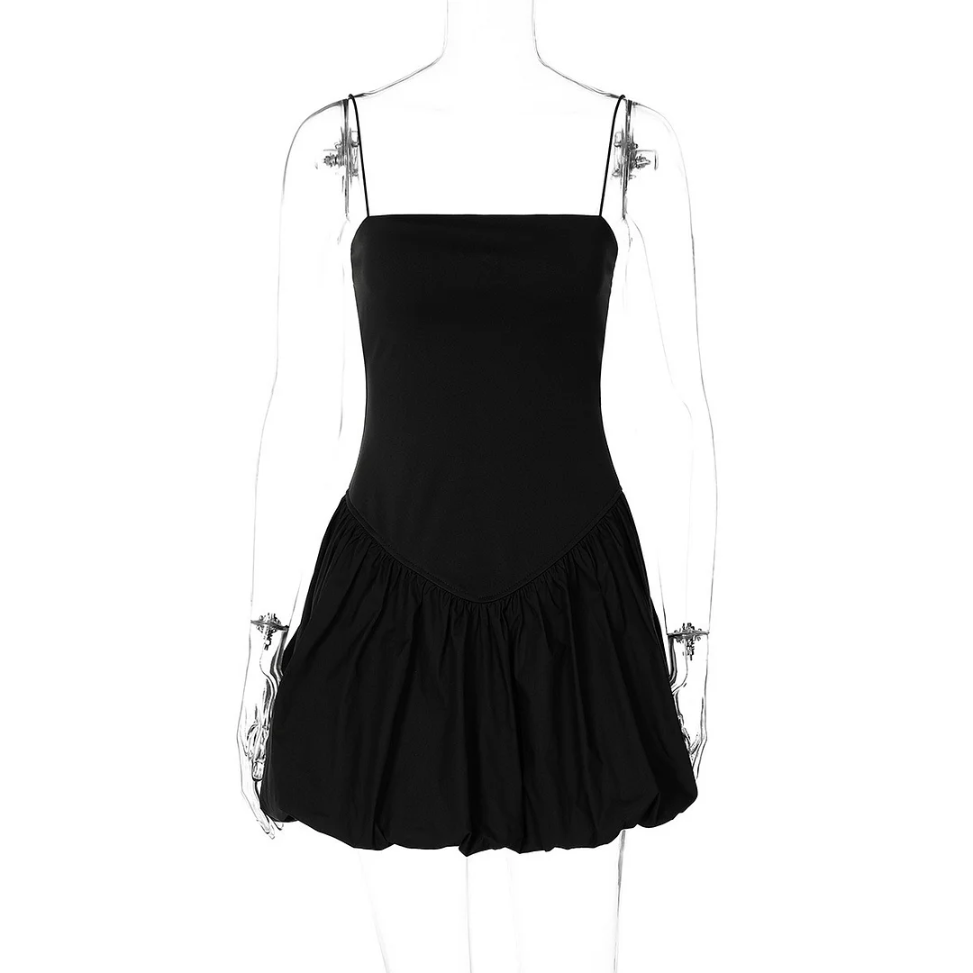 Uveng Uveng Wind Women's Summer New Sexy Chest One Word Collar Waist Show Thin Sling Dress