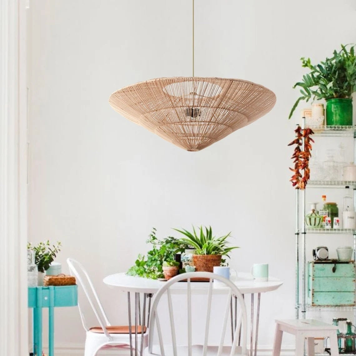 Rattan Vintage Umbrella Pendant Light