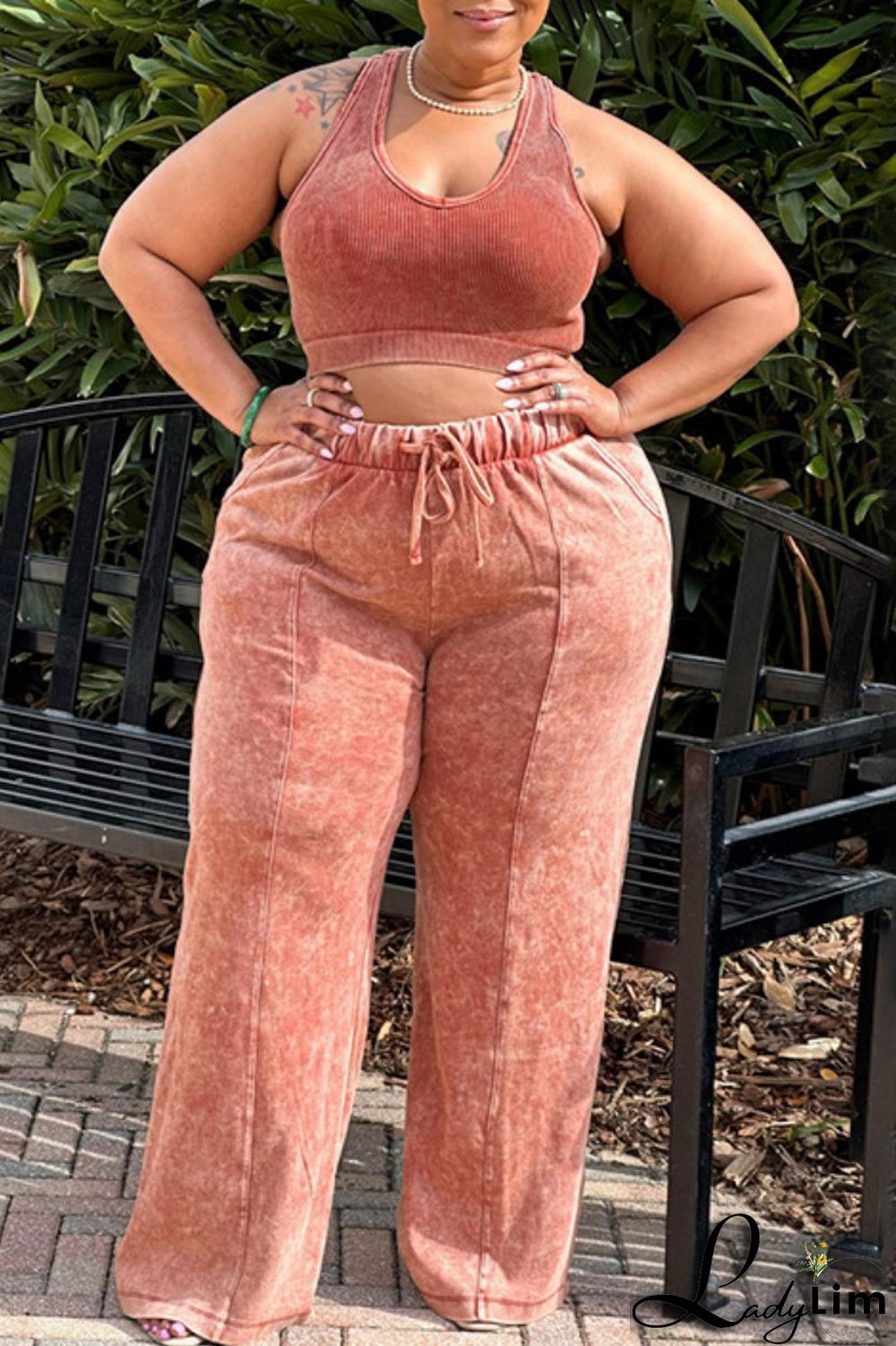 Black Gray Casual Solid Vests Pants O Neck Plus Size Two Pieces