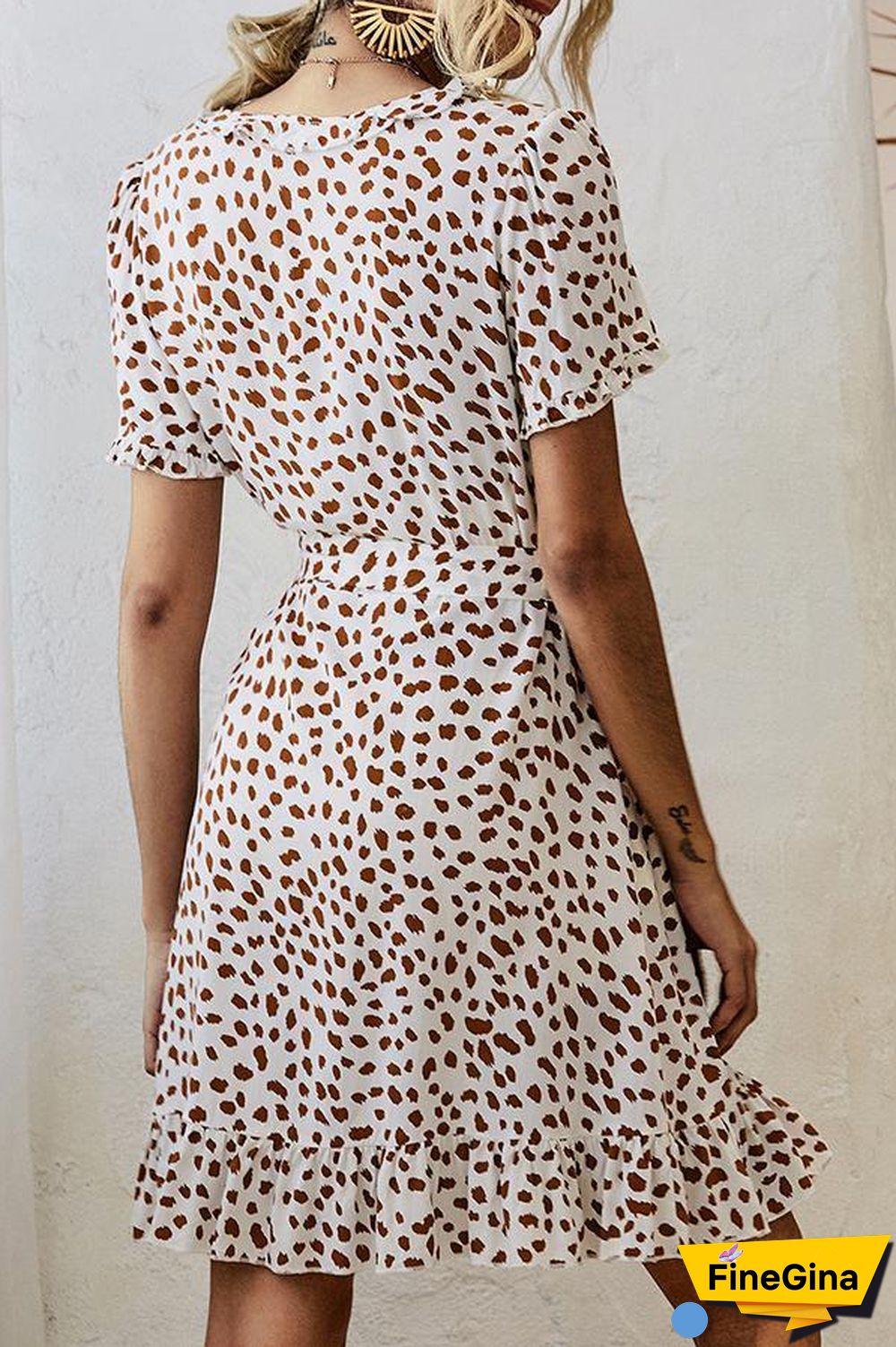 Printed A-line Ruffled Mini Dress (3 Colors) P14195
