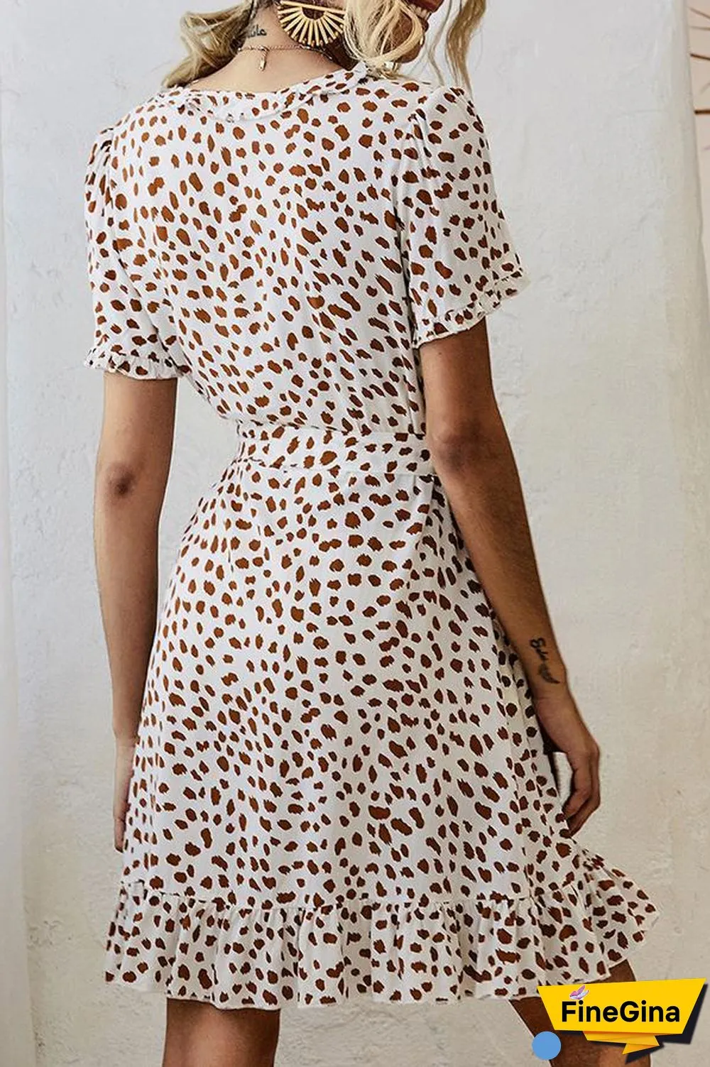 Printed A-line Ruffled Mini Dress (3 Colors) P14195