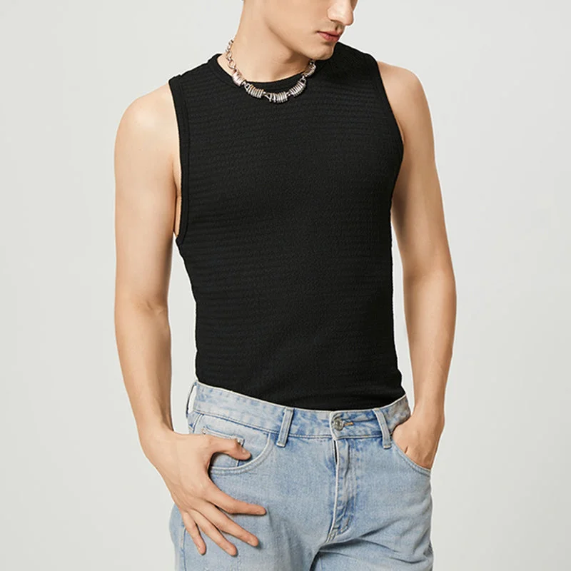 Aonga - Mens Jacquard Texture Tank TopI