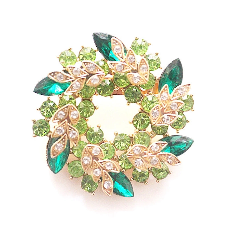 Spot Fashion High-end Gifts Korean Style Corsage Jewelry Shiny Rhinestone Crystal Bauhinia Flower Women Ring Brooch