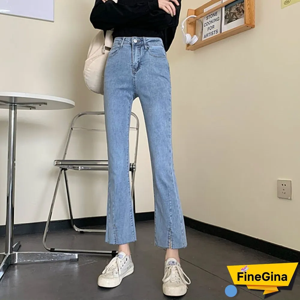 High Waist Womens Skinny Jeans Blue Denim Clothing Streetwear Vintage Quality Spring