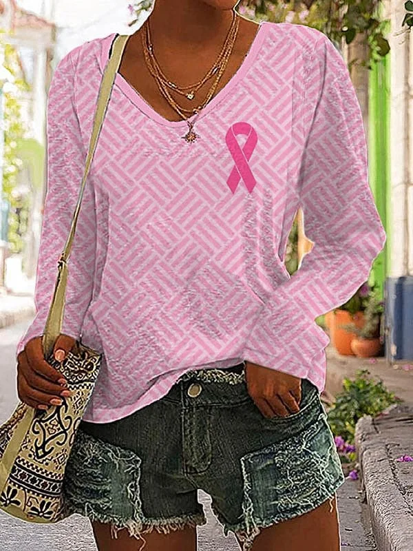 Women's Breast Cancer Awareness Casual T-Shirt socialshop