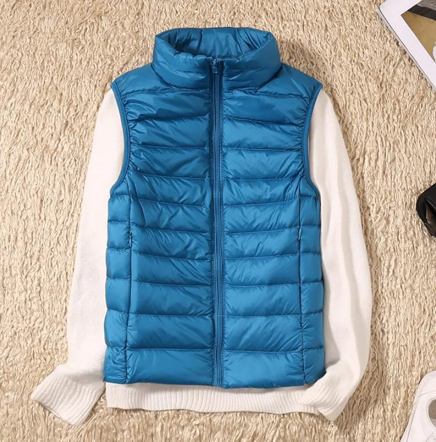 Ultra Light White Duck Down Women Vest short Jacket Autumn winter New Sleeveless Slim Portable Down Vest Coat Female Waistcoat