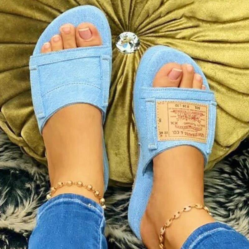 Women's Stylish Denim Slides
