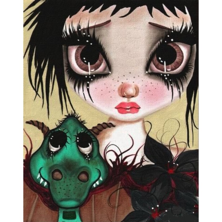 

30*40CM - Round Drill Diamond Painting - Big Eyes Doll, 501 Original