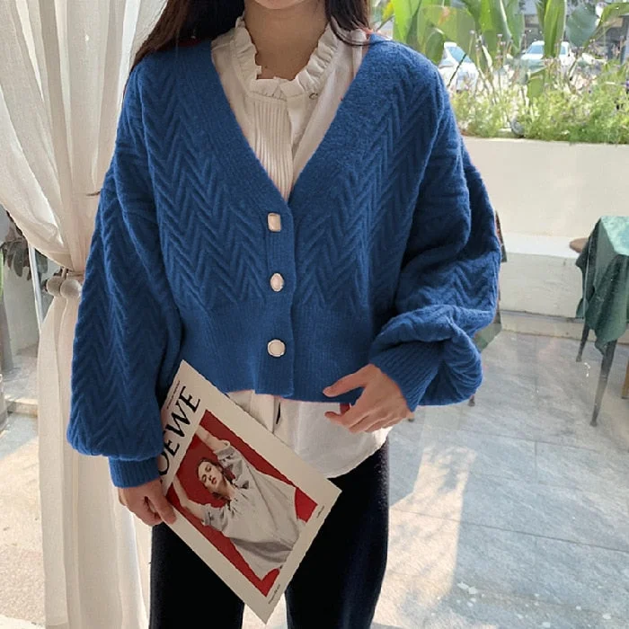 Cardigans Elegant Long Sleeve Sweater Women 2021 New Single-Breasted Female Short Cardigan Soft Flexible Knitted Outwear