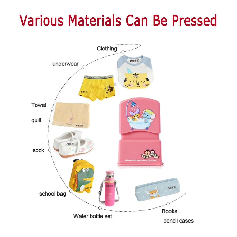 Personalized Seal Stamp Custom Children Teacher Cartoon Kindergarten All Language Name On Student Clothes Non-fading Ink