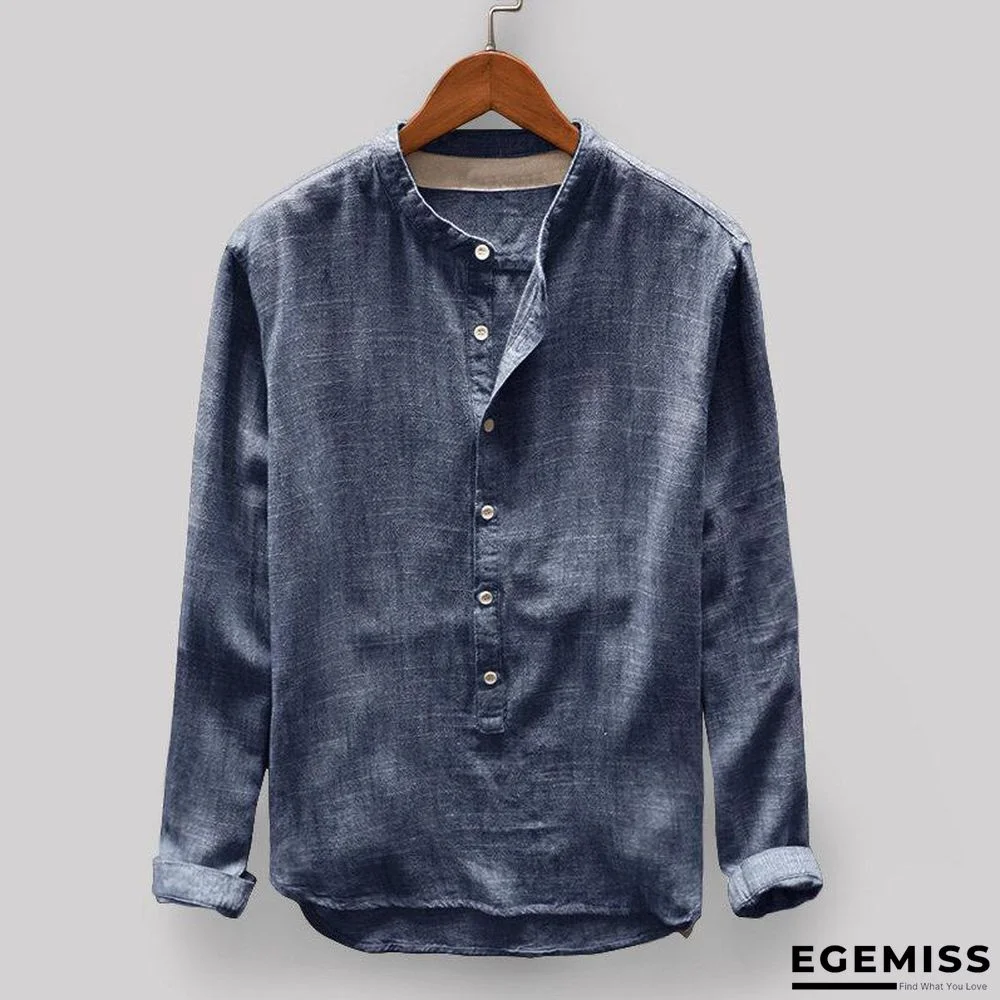 Solid Color Stand Collar Long Sleeve Loose Casual T-shirt | EGEMISS