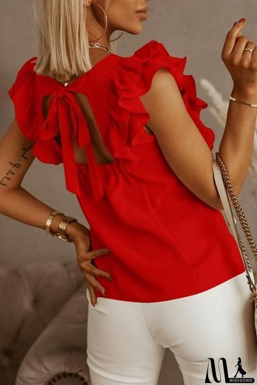 MidiSono - Ruffles Sleeveless T Shirt