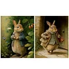 (US Local)2pcs/set Rabbit-11CT Stamped Cross Stitch Kit(40x50cm)