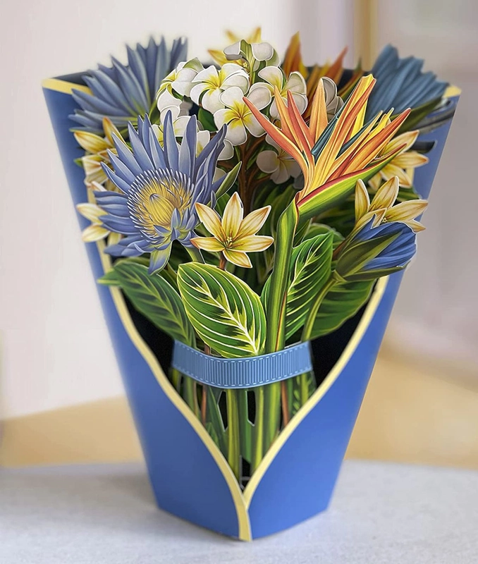 Explosions Creative 3D Stereo Greeting Card Mother’s Day Paper Flowers In Hand Thank You Gift Greeting Card