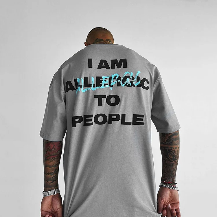 Men'S I Am Allergic To People Print T-Shirt