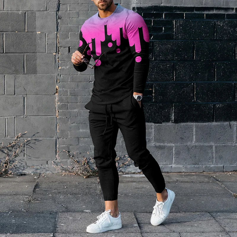 Urban Ombre Print T-Shirt And Pants Co-Ord