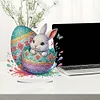 (US Only)2D Flat Easter Egg Bunny DIY Double-Sided Diamond Painting Desktop Decorations
