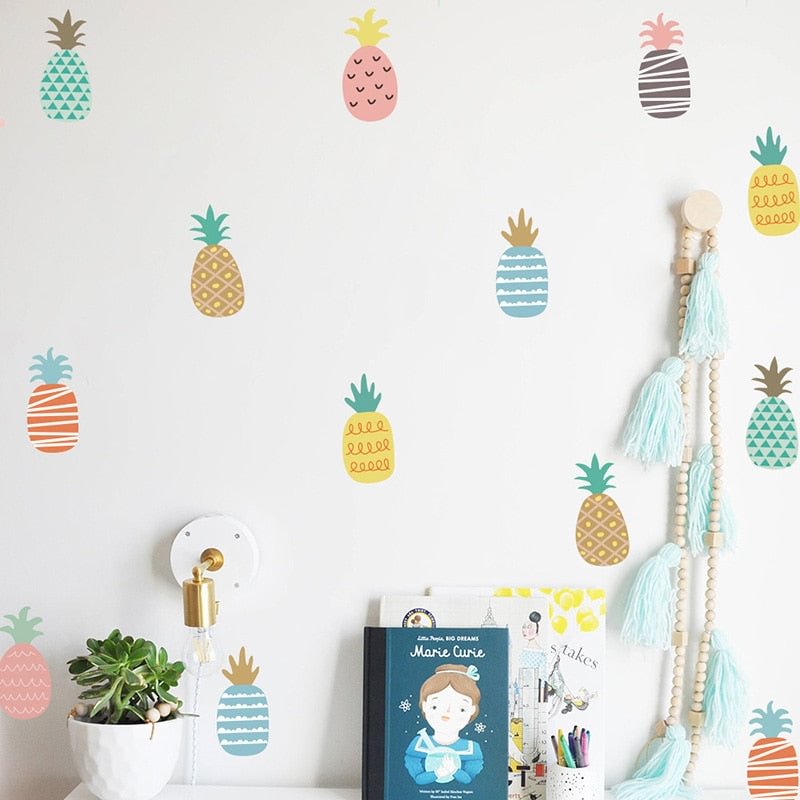 Colored Pineapple DIY Wall Sticker for Kids Rooms Baby Room Decorative Wall Vinyl Removable Waterproof Modern Home Decoration