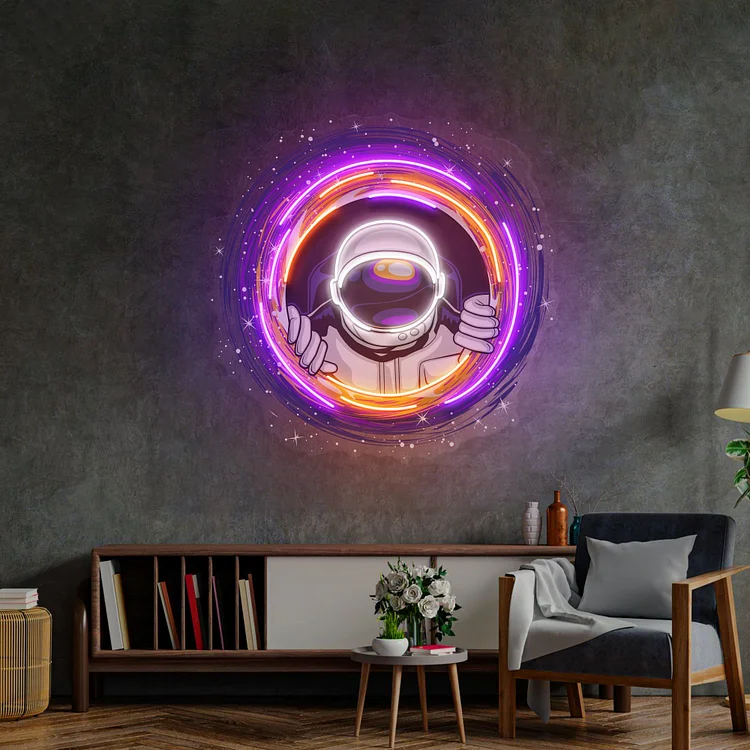 Astronauts Black Holes LED Neon Sign Light Home Wall Decor Bedroom Sign