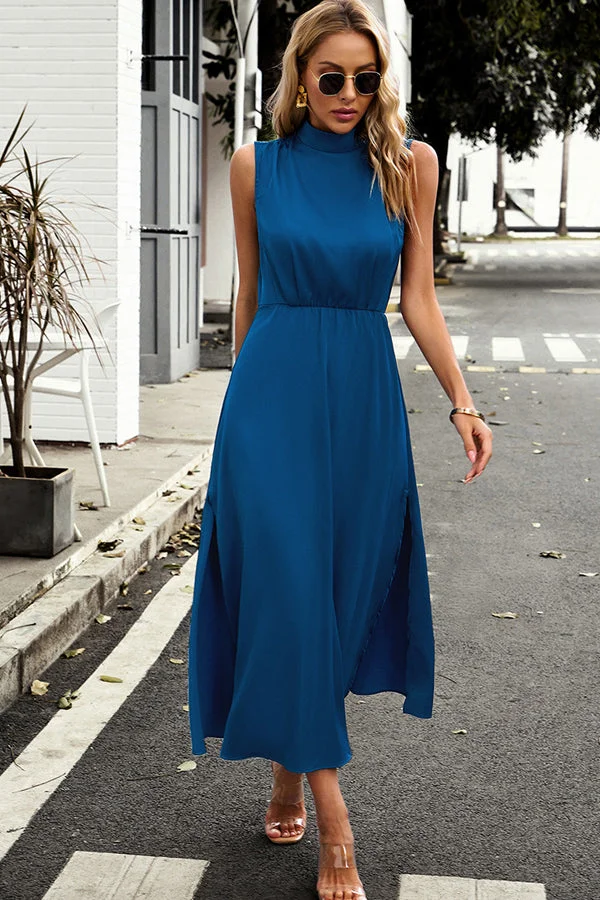 Fashion Solid Color Sleeveless Maxi Dress