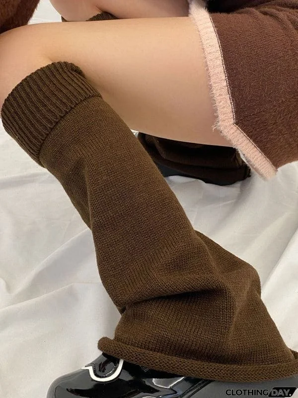 Leisure Fashion Knitting Solid Color Flared Leg Warmers Accessories