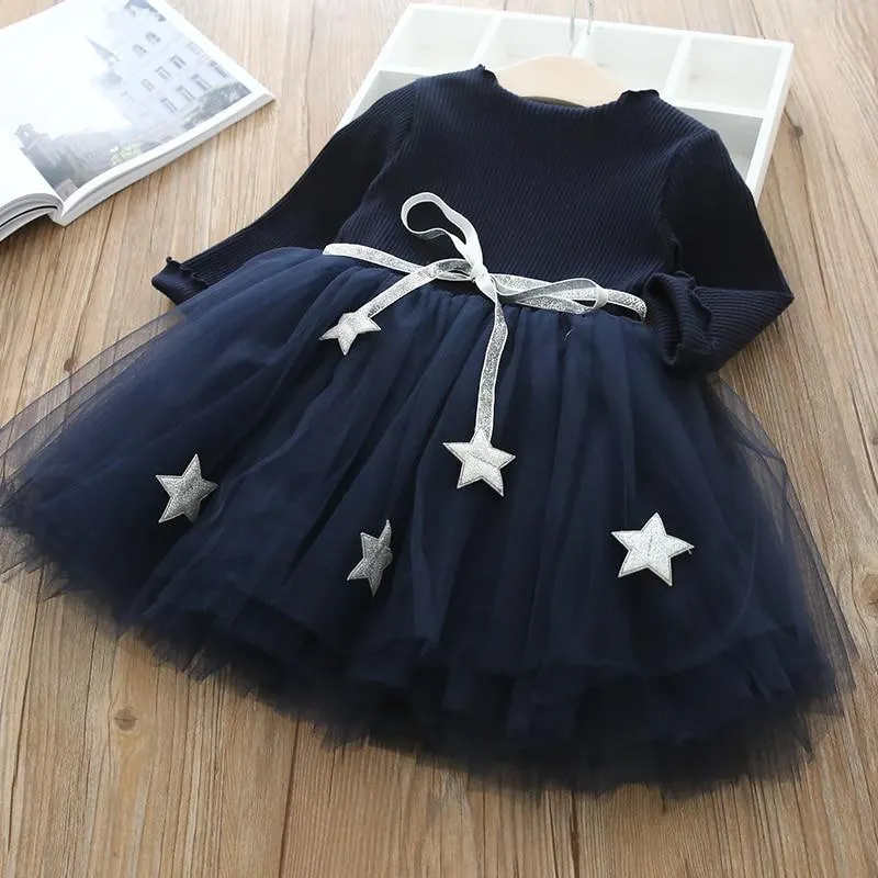 Xmas Winter Autumn Girl Dress Children Clothes Kids Dresses For Girls Party Dress Long Sleeve Knitted Sweater Toddler Girl Dress