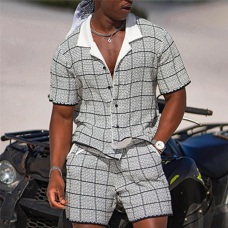 Broswear The Finest Short Sleeve Button Up Polo Shirt And Shorts Co-Ord