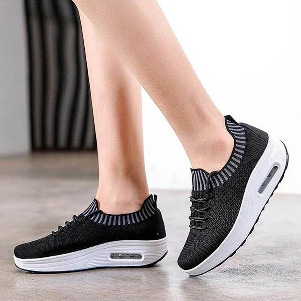 Women Black Simple And Comfortable All-Match Air Cushion Sneakers