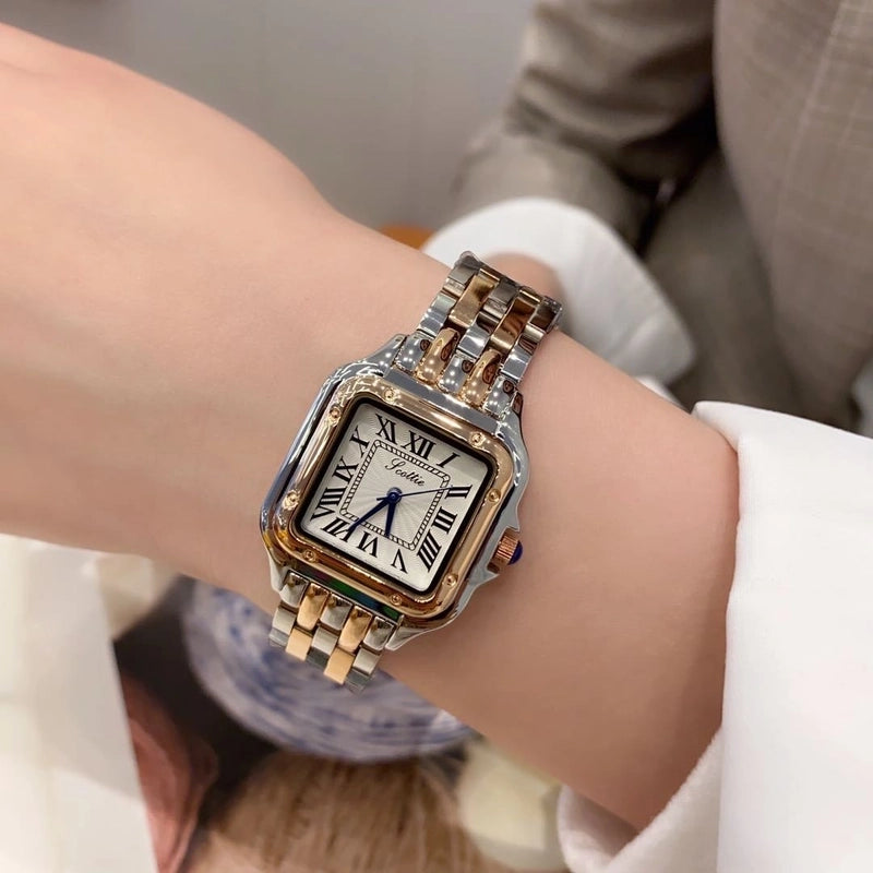 New Small Square Watch Straight Hair Fashion Elegant Retro Roman Women’s Watch Waterproof Quartz Watch A Generation Of Hair