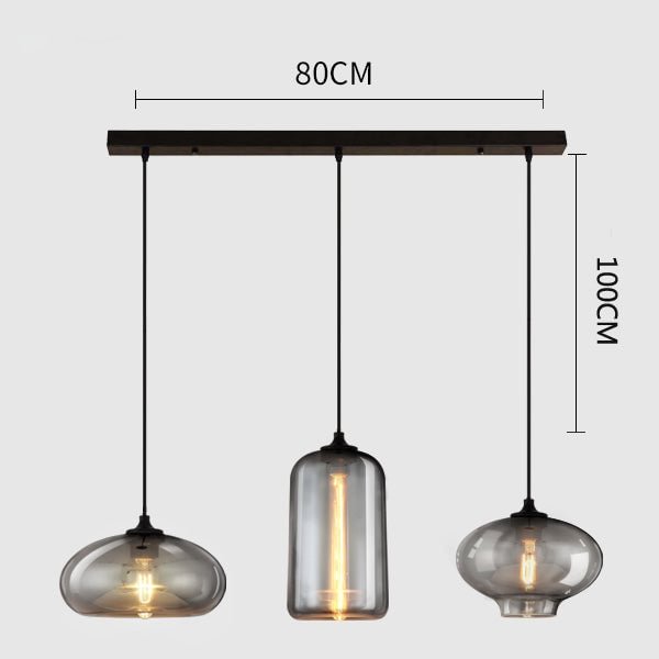 Vintage Industrial Pendant Light Retro Gray Glass Pendant Lamp For Bar Stair Dining Room E27 Edison Lamp Lighting