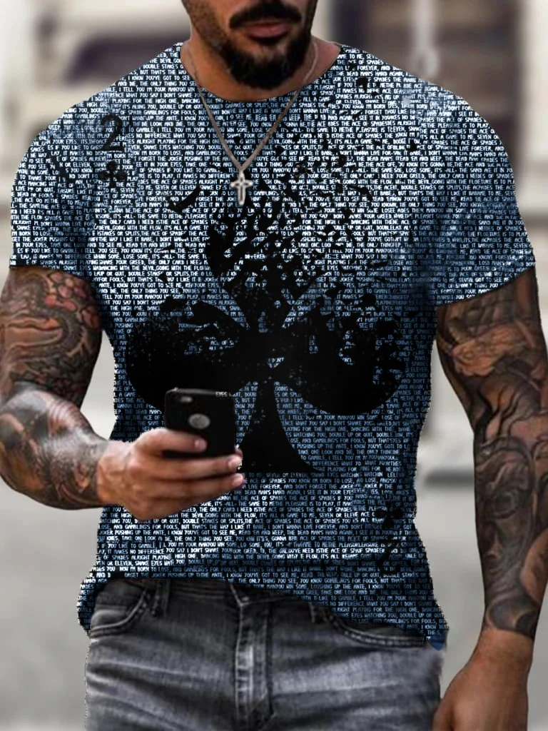 Men's 3D Printed T-shirt Cool Tide Short Sleeve