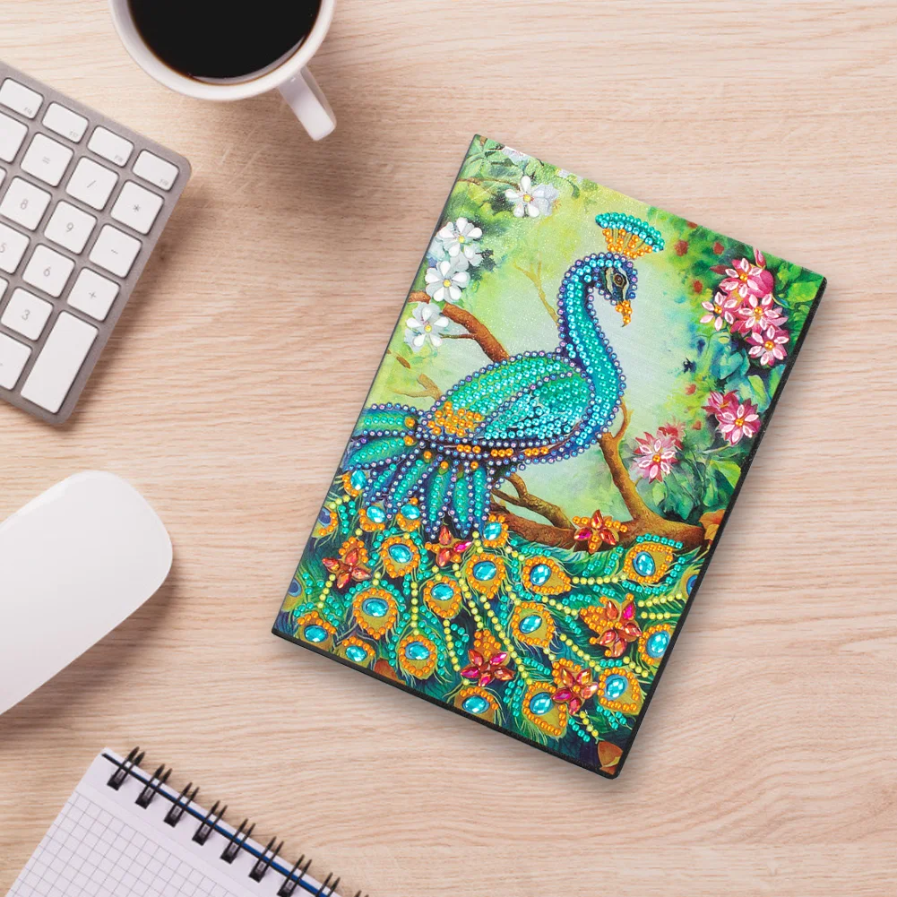 50 Pages A5 Peacock Special Shape Drill Notebook 【No Strip】