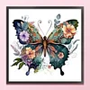 Flowers And Butterfly-11CT Stamped Cross Stitch 40*40cm/15.75*15.75in