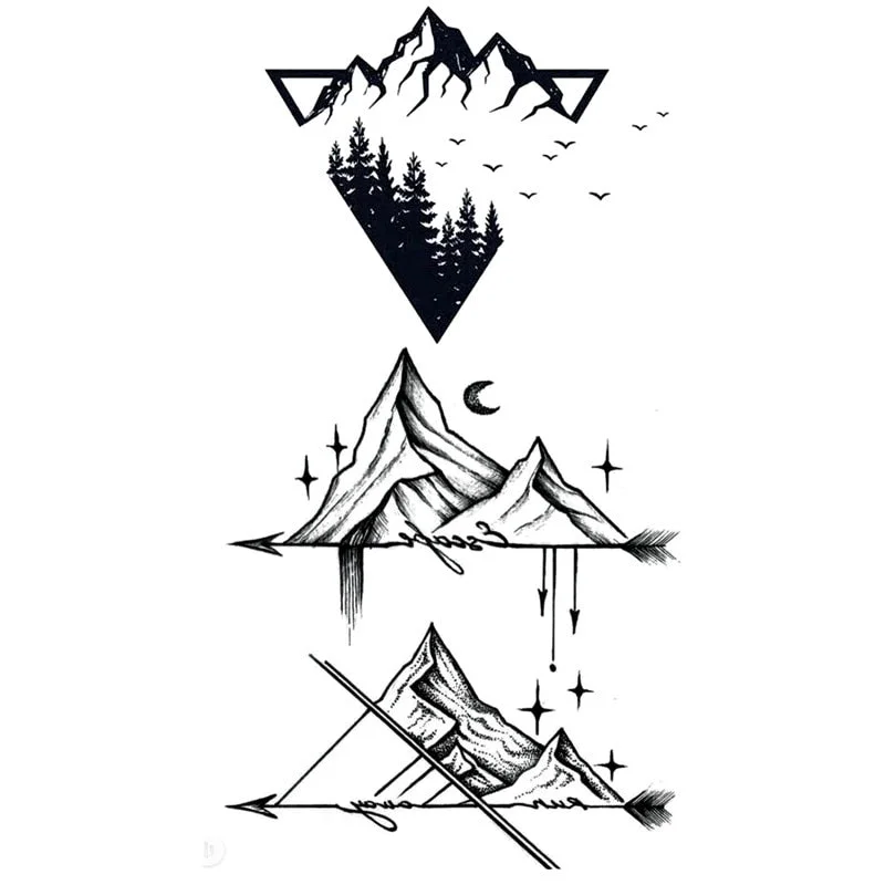 Waterproof Temporary Tattoo Stickers Butterfly Tiger Feather Design Tattoo Children Black Body Art Fake Tattoos for Men Women