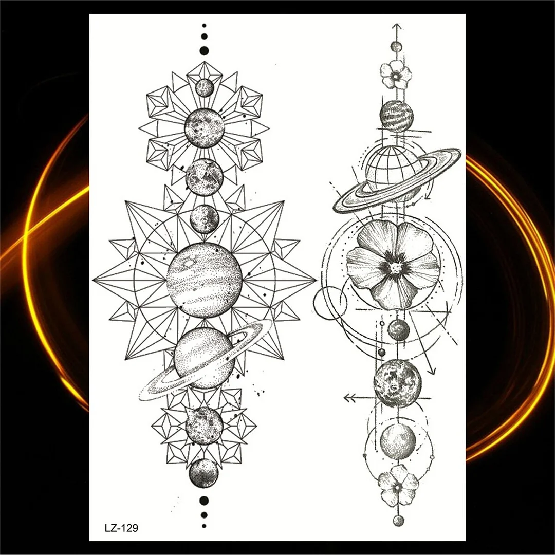 Sdrawing Black Rose Flower Compass Temporary Tattoos For Girl Men Skull Cross Butterfly Fake Tattoo Sexy Thigh Waterproof Tatoo