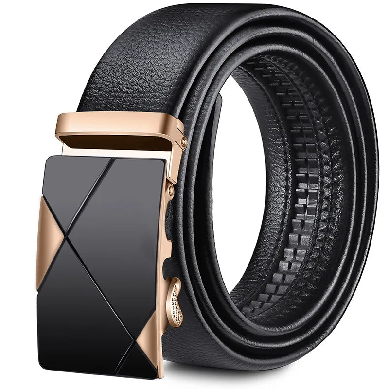 Direct Belt Men’s Youth Business Soft Leather 3.5 Automatic Buckle Black Belt Running Jianghu Goods Source