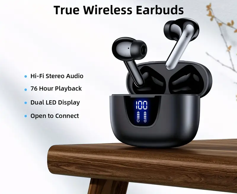 wireless earbuds bluetooth 5 3 earbuds 13mm speaker ultra long time type c fast charging case stereo bluetooth in ear headphones suitable for iphone and gaming earbuds with mic with display Product details 0