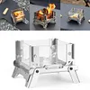Mini Glass Observation Stand Portable Folding Outdoor Wood Stove Incense Burner