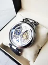 Turing Pilot's Watch: Stylish Large Dial, Automatic Skeletonized, Moon Phase, Men's Mechanical Watch