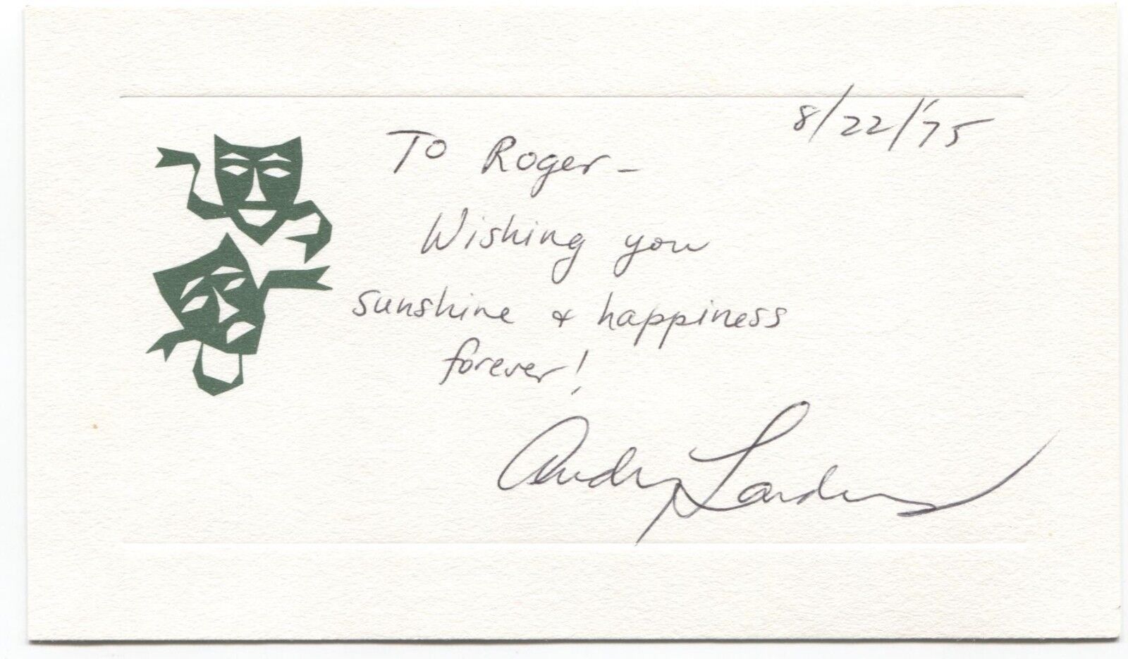 Audrey Landers Signed Card Autographed Signature Actress Dallas