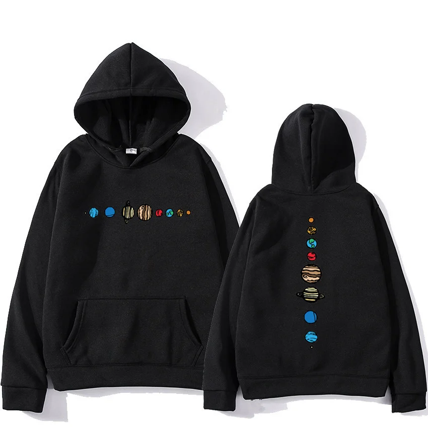 Planet Universe Star Sky Printed Long Sleeve Hoodie