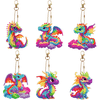 6pcs/set Dragon Diamond Painting Keychain DIY Diamond Mosaic Kit Bag Pendant
