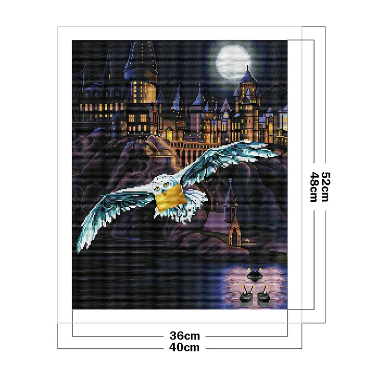 Magic Harry Potter-Full Embroidery 2 strands 14CT Counted Cross  Stitch-40*40CM