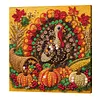 Framed Turkey - DIY Button Art Painting Kit for Creativity DIY Pearl Dot Crafts for Gift Home Wall Decor 30*30CM