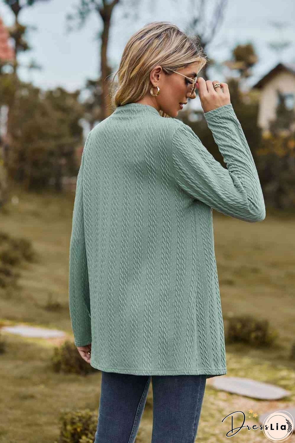 Open Front Long Sleeve Cardigan